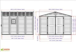 Abri De Jardin En PVC Duramax Beige 10 M² – Woodstyle Premium 10 X 10 -Abriet Mobilier Soldes Boutique abri jardin pvc duramax woodstyle premium 10x10 10m2 11