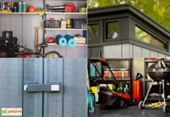 Keter Abri De Jardin PVC Brossium 97 Avec Toit En Monopente -Abriet Mobilier Soldes Boutique abri jardin rangement resine brossium monopente 97 6m2 anti uv ventilation double porte 3