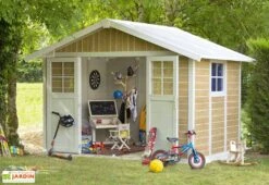 Grosfillex Abri De Jardin PVC Deco 7,5 Sherwood -Abriet Mobilier Soldes Boutique abri jardin resine imitation bois grosfillex 3