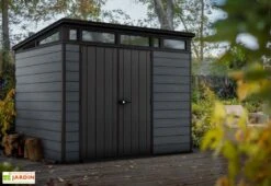 Abri De Jardin En Résine Keter 6 M² Monopente Anthracite – Cortina 97 -Abriet Mobilier Soldes Boutique abri jardin resine keter gris anthracite