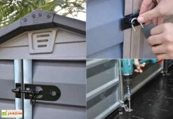 Abri De Jardin Polycarbonate Skylight Palram Gris (1,53x1,85) 2,83 M² -Abriet Mobilier Soldes Boutique abri jardin resine palram gris details