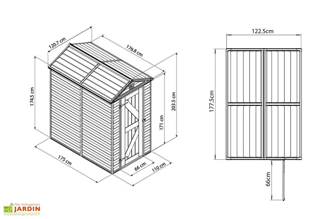 Abri De Jardin Skylight 2,1 M² Gris/Noir | Palram - Canopia 3 Abri De Jardin Skylight 2,1 M² Gris/Noir | Palram - Canopia – Image 3