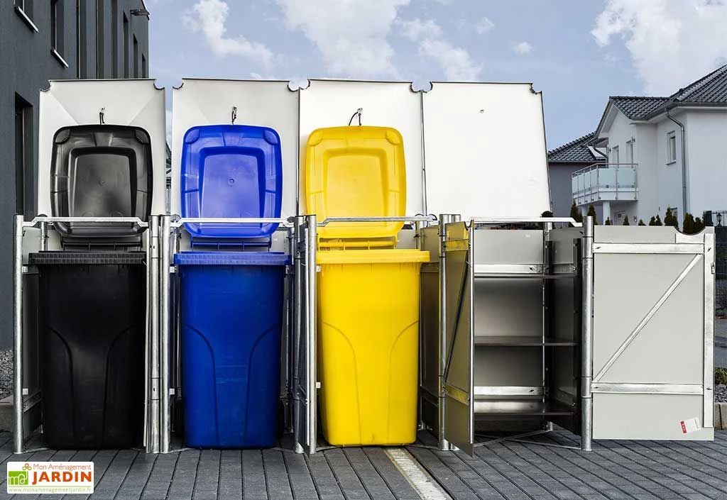 Cache-poubelles En Acier Et Composite Aluminium 278 X 80 X 115 Cm 3 Cache-poubelles En Acier Et Composite Aluminium 278 X 80 X 115 Cm – Image 3