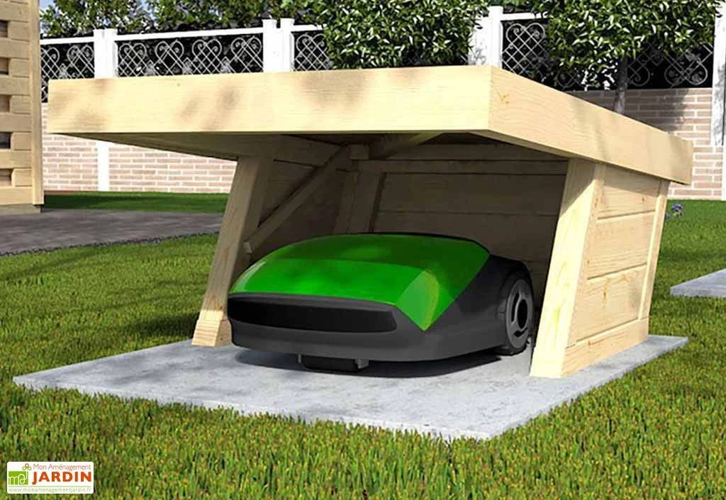 Abri Pour Robot Tondeuse En Bois D’Épicéa Brut Toit Relevable 1 Abri Pour Robot Tondeuse En Bois D’Épicéa Brut Toit Relevable