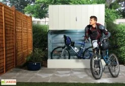 Coffre à Vélos En Métal Crème 196 X 89 X 133 Cm -Abriet Mobilier Soldes Boutique abri velo acier galvanise creme trimetals