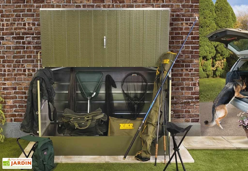 Coffre De Rangement Métal Vélos Vert (196x89x133) 5 Coffre De Rangement Métal Vélos Vert (196x89x133) – Image 5