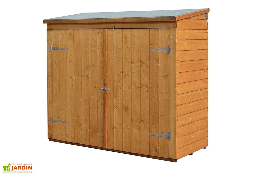 Coffre De Rangement En Bois Pour 2 Vélos 182x82x164cm (l,l,h) 2 Coffre De Rangement En Bois Pour 2 Vélos 182x82x164cm (l,l,h) – Image 2