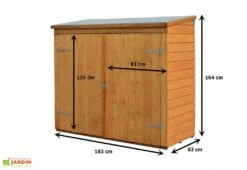 Coffre De Rangement En Bois Pour 2 Vélos 182x82x164cm (l,l,h) 6 Coffre De Rangement En Bois Pour 2 Vélos 182x82x164cm (l,l,h) -Abriet Mobilier Soldes Boutique abri velo bois rowlinson