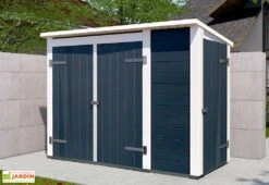 Abri Pour Vélos Ou Poubelles En Bois D’épicéa + Placard 95 X 215 Cm -Abriet Mobilier Soldes Boutique abri velos bois placard weka anthracite