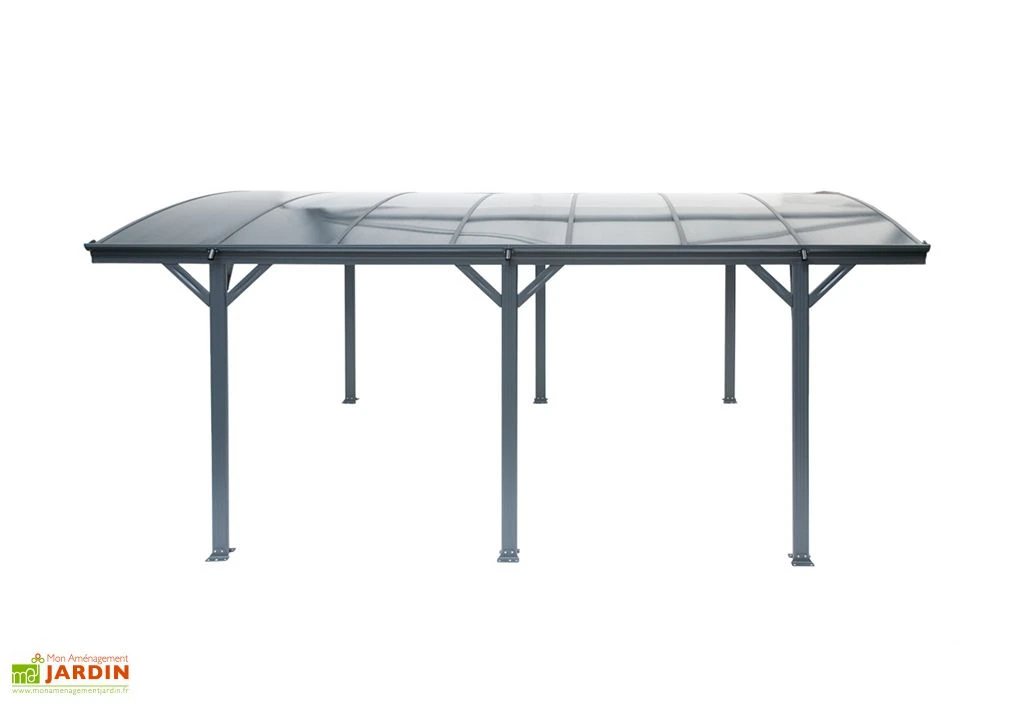 Carport Simple En Aluminium Et Polycarbonate Anthracite - 15,15 M² 3 Carport Simple En Aluminium Et Polycarbonate Anthracite - 15,15 M² – Image 3