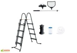 Summer Waves Piscine Hors-sol Tubulaire Ronde Effet Teck - ø 4,27 M -Abriet Mobilier Soldes Boutique accessoires piscine tubulaire