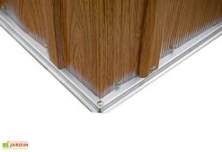 Abri De Jardin En Acier Galvanisé Imitation Bois Woodlake – 11,5 M² 11 Abri De Jardin En Acier Galvanisé Imitation Bois Woodlake – 11,5 M² -Abriet Mobilier Soldes Boutique angle structure abri metal effet bois