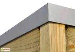 Abri De Jardin En Bois Traité Autoclave Et Auvent - 28 Mm -Abriet Mobilier Soldes Boutique angle superieur toiture remise jardin abri