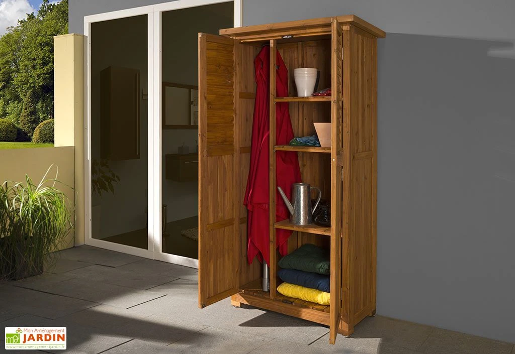 Armoire De Jardin Bois (43x80x180) 2 Armoire De Jardin Bois (43x80x180) – Image 2