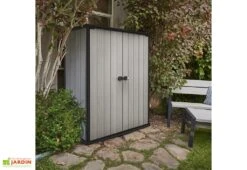 Armoire Haute Brossium En Résine (140 X 73,6 X 170) 8 Armoire Haute Brossium En Résine (140 X 73,6 X 170) -Abriet Mobilier Soldes Boutique armoire de jardin haute brossium resine gris 1