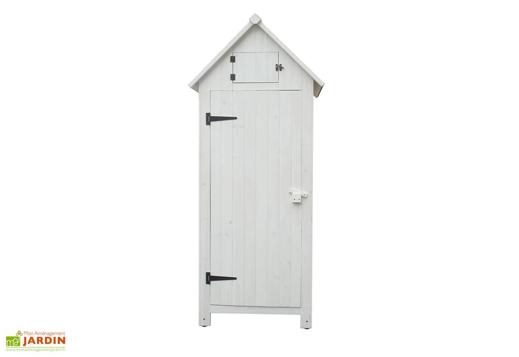 Armoire De Jardin En Bois FSC 10 Mm Blanc 179 Cm 2 Armoire De Jardin En Bois FSC 10 Mm Blanc 179 Cm – Image 2