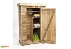 Armoire De Jardin En Bois L.131 X P.69 X H.200 Cm Ep.15 Mm - Theo -Abriet Mobilier Soldes Boutique armoire forest style theo 3