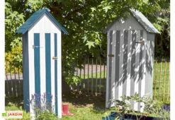 Armoire De Jardin En Bois L.93 X P.60 X H.193 Cm Ep.15 Mm - Wissant -Abriet Mobilier Soldes Boutique armoire forest style wissant 2