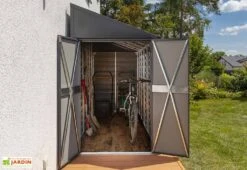 Armoire De Jardin En Acier Galvanisé 124 X 203 Cm -Abriet Mobilier Soldes Boutique armoire jardin adossee metal anthracite