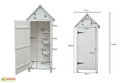 Armoire De Jardin En Bois FSC 10 Mm Blanc 179 Cm 7 Armoire De Jardin En Bois FSC 10 Mm Blanc 179 Cm -Abriet Mobilier Soldes Boutique armoire jardin bois blanc dimensions