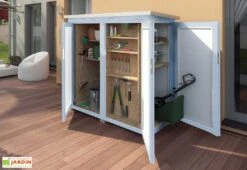 Armoire De Jardin En Bois D’épicéa 1,2 M² -Abriet Mobilier Soldes Boutique armoire jardin bois epicea weka gris