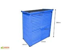 Armoire De Jardin En Bois Lasuré Bleu 87 X 46,5 X 95 Cm -Abriet Mobilier Soldes Boutique armoire jardin bois lasure bleu 87 x 46 5 x 95 cm 1