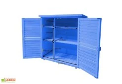Armoire De Jardin En Bois Lasuré Bleu 87 X 46,5 X 95 Cm -Abriet Mobilier Soldes Boutique armoire jardin bois lasure bleu 87 x 46 5 x 95 cm 2