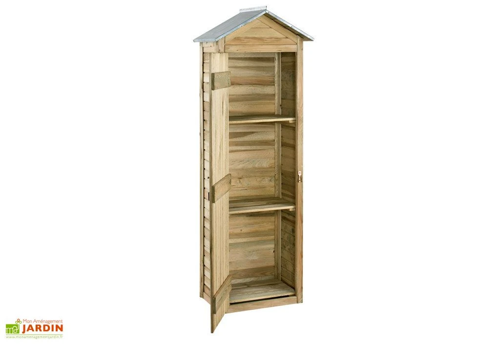 Armoire De Jardin En Bois De Pin Erra 63 X 43 X 181 Cm 3 Armoire De Jardin En Bois De Pin Erra 63 X 43 X 181 Cm – Image 3