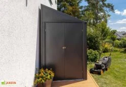 Armoire De Jardin En Acier Galvanisé 124 X 203 Cm -Abriet Mobilier Soldes Boutique armoire jardin metal anthracite 1