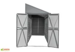 Armoire De Jardin En Acier Galvanisé 124 X 203 Cm -Abriet Mobilier Soldes Boutique armoire jardin metal portes ouvertes