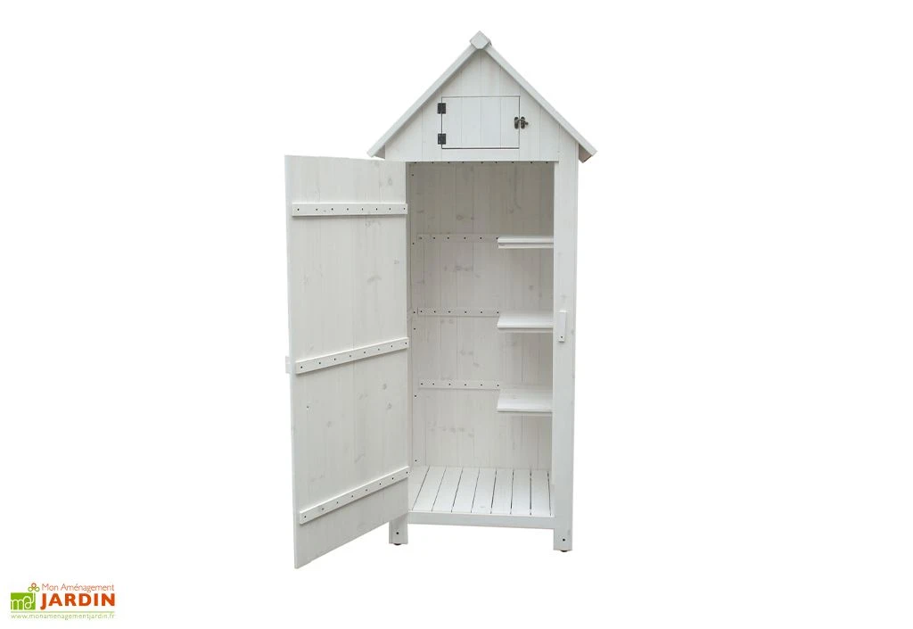 Armoire De Jardin En Bois FSC 10 Mm Blanc 179 Cm 3 Armoire De Jardin En Bois FSC 10 Mm Blanc 179 Cm – Image 3