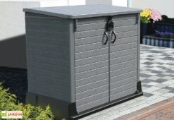 Armoire De Jardin En Résine – 850 L -Abriet Mobilier Soldes Boutique armoire rangement exte rieur 03