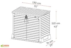 Armoire De Jardin En Résine – 850 L -Abriet Mobilier Soldes Boutique armoire rangement exte rieur 04