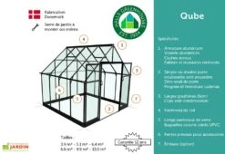 Halls Serre De Jardin En Aluminium Et Verre Trempé Qube 88 (6,6 M²) -Abriet Mobilier Soldes Boutique avantage serre jardin aluminium verre double porte qube halls