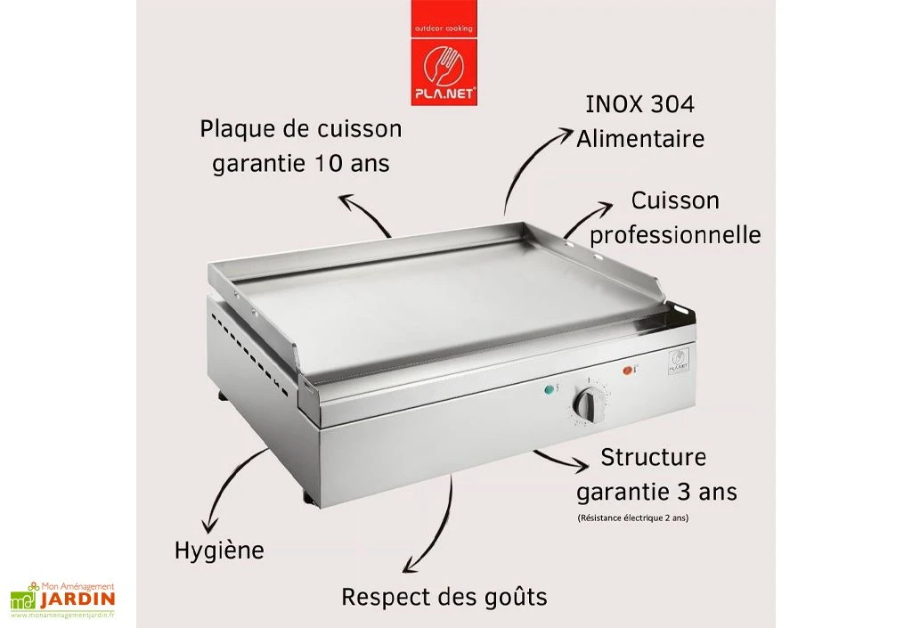 Plancha électrique En Inox 3120 W - 81 X 50 X 20 Cm 4 Plancha électrique En Inox 3120 W - 81 X 50 X 20 Cm – Image 4