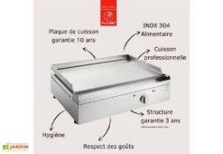 Plancha électrique 3120 W En Inox Avec Couvercle Amovible + Chariot Fermé Et Housse De Protection 8 Plancha électrique 3120 W En Inox Avec Couvercle Amovible + Chariot Fermé Et Housse De Protection -Abriet Mobilier Soldes Boutique avantages plancha inox copie 1 3