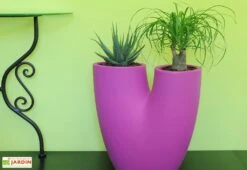 Pot De Fleurs En Polyéthylène Bilobo – 50 X 25 X 50 Cm -Abriet Mobilier Soldes Boutique bac a fleurs fuchsia 1