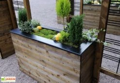 Bac à Fleurs En Bois Selekt (120x45x76) -Abriet Mobilier Soldes Boutique bac a fleurs selekt 120 x 45 x 76 cm jardipolys 1