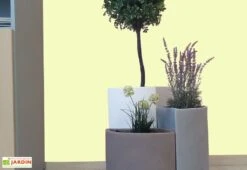 Pot De Fleurs En Polyéthylène Petalo - Ø 50 X 50 Cm -Abriet Mobilier Soldes Boutique bac a fleurs tabac gris blanc