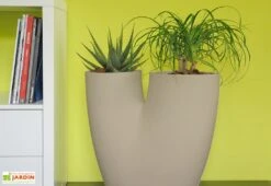 Pot De Fleurs En Polyéthylène Bilobo – 50 X 25 X 50 Cm -Abriet Mobilier Soldes Boutique bac a fleurs tabac 1