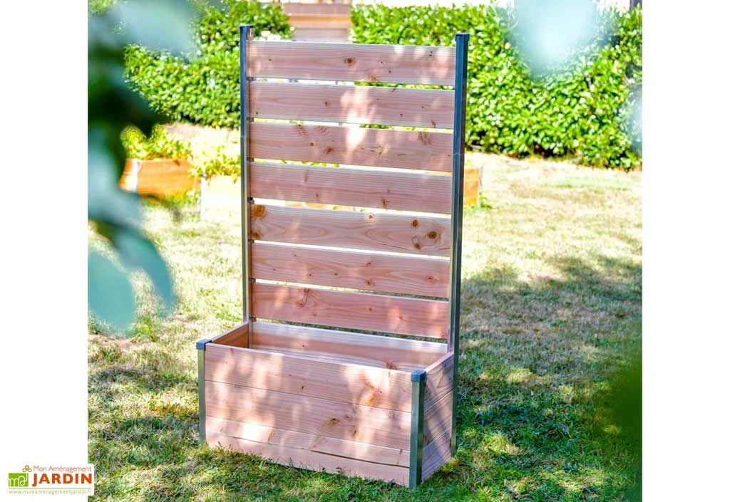 Bac Potager En Bois Douglas Et Aluminium 75 X 35 X 136 Cm 2 Bac Potager En Bois Douglas Et Aluminium 75 X 35 X 136 Cm – Image 2