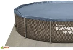 Summer Waves Piscine Hors-sol Tubulaire Ronde Effet Tressé – ø 4,57 M -Abriet Mobilier Soldes Boutique bach tapis sol piscine tubulaire rattan