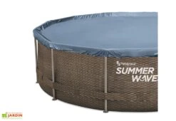 Summer Waves Piscine Hors-sol Tubulaire Ronde ∅366 X 91 Cm – PVC Aspect Tressé -Abriet Mobilier Soldes Boutique bache protection debris pisine hors sol summerwaves
