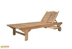 Bain De Soleil En Bois De Teck Avec Tablette Soleo