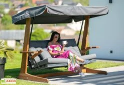 Balancelle De Jardin 3 Personnes - Bois Exotique – Sia 2400