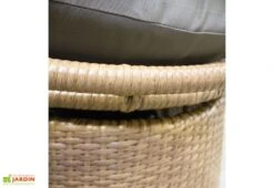 Balancelle De Jardin En Résine Tressée Marron - Bora Bora -Abriet Mobilier Soldes Boutique balancelle jardin resine tressee bora bora detail bas