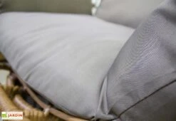 Balancelle De Jardin En Résine Tressée Marron - Bora Bora -Abriet Mobilier Soldes Boutique balancelle jardin resine tressee bora bora detail coussin