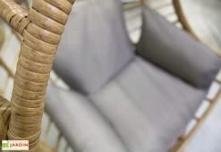 Balancelle De Jardin En Résine Tressée Marron - Bora Bora -Abriet Mobilier Soldes Boutique balancelle jardin resine tressee bora bora detail fauteuil