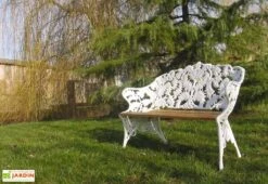 Salon De Jardin Fonte D’Aluminium Et Bois Fougère -Abriet Mobilier Soldes Boutique banc jardin aluminium bois fougere