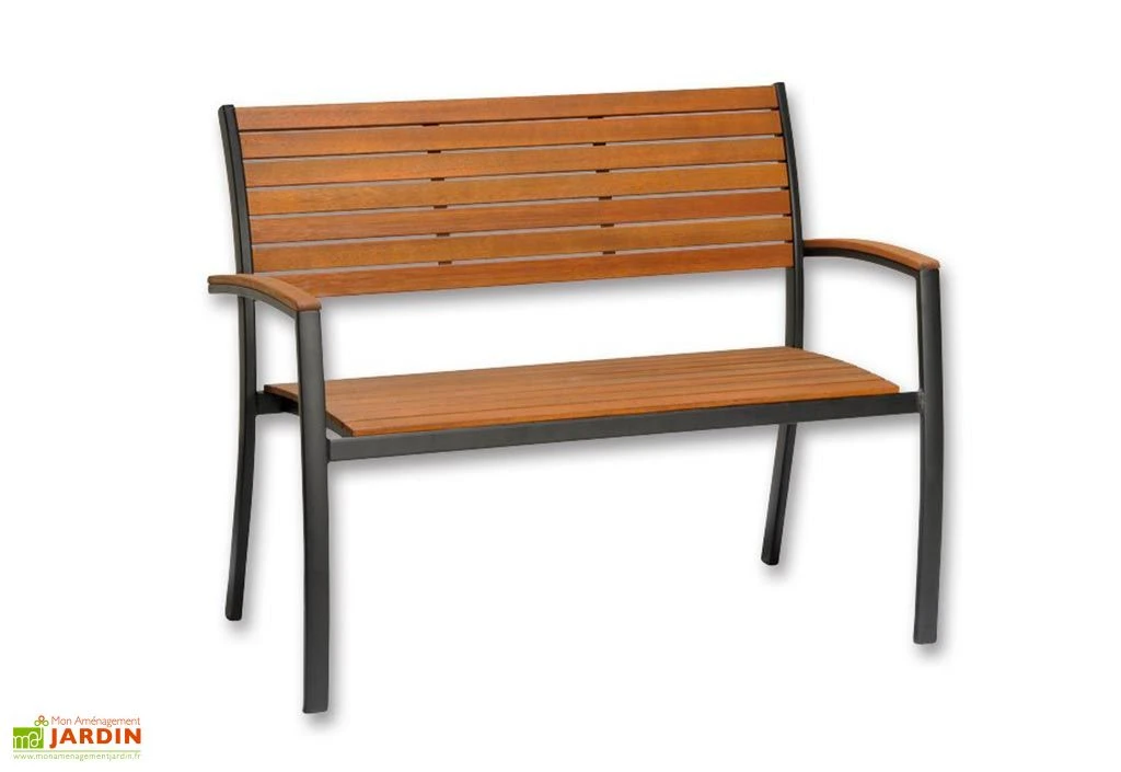 Banc De Jardin En Bois D’Eucalyptus Et Aluminium Flamingo 59 X 114 Cm 1 Banc De Jardin En Bois D’Eucalyptus Et Aluminium Flamingo 59 X 114 Cm